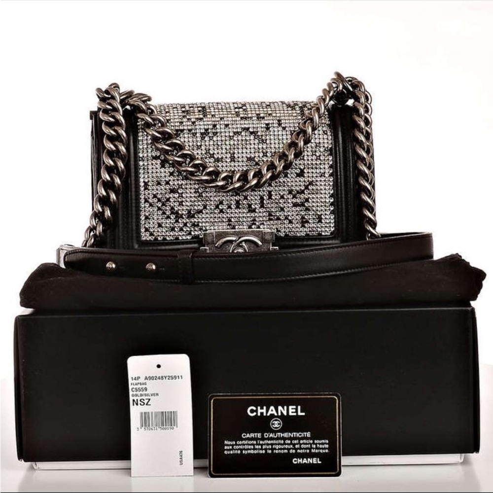 Chanel Black Embellished
Swarovski Crystal Boy Bag